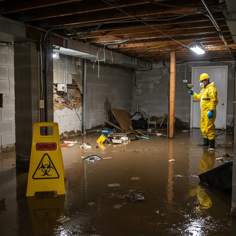 Flooded Basement Electrical Hazard in Forsyth, MO Property