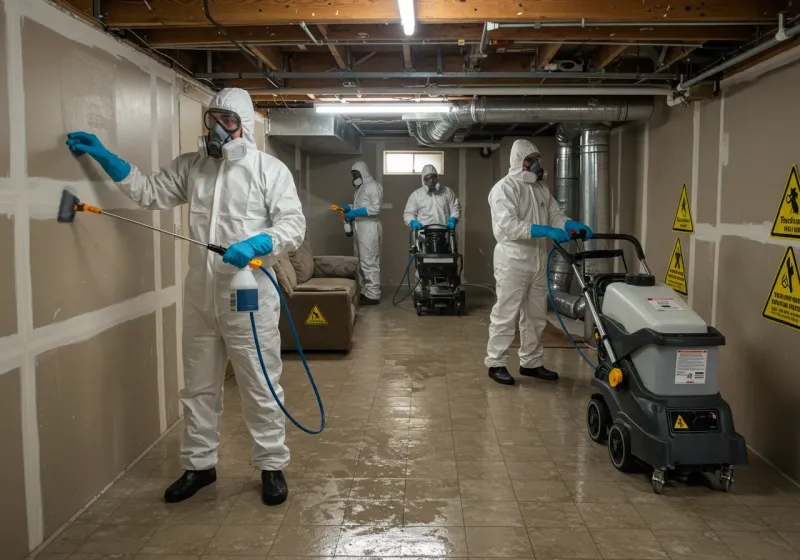 Basement Moisture Removal and Structural Drying process in Forsyth, MO